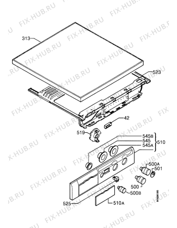 Взрыв-схема стиральной машины Zanussi WDJ1272 - Схема узла Control panel and lid